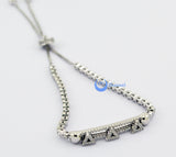 Contemporary Modern Bracelet with Moving Triangles Sterling Silver CZ