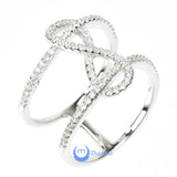 Infinity "8" Ring Double Fashion Ring Pave Signity CZ Rhodium over Sterling Silver