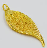 Real Leaf PENDANT EVERGREEN Dipped in 24K Yellow Gold Genuine Leaf