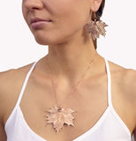 Real Leaf PENDANT with Chain Sugar Maple in Rose Gold Genuine Leaf Necklace
