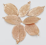 Real Leaf PENDANT with Chain ROSE Genuine LEAF in Rose Gold Necklace