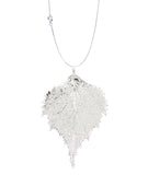 Real Leaf PENDANT with Chain BIRCH Dipped in Sterling Silver Necklace
