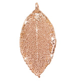 Real Leaf PENDANT with Chain ROSE Genuine LEAF in Rose Gold Necklace