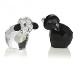 Swarovski Black&Clear Crystal Figurines Pair Of Sheep PIONEER EBONY & IVORY #5268844