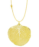 Real Leaf PENDANT with Chain Eucalyptus in 24K Yellow Gold Genuine Leaf Necklace
