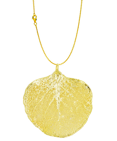 Real Leaf PENDANT with Chain Eucalyptus in 24K Yellow Gold Genuine Leaf Necklace