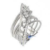 Contemporary Spiral Cross Silver Fashion Ring MARY Sterling Silver Signity CZ