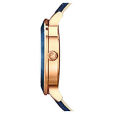 Swarovski OCTEA LUX Watch Leather strap, Blue, Rose-gold tone-5414413