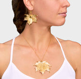 Real Leaf PENDANT Sugar Maple in 24k Yellow gold