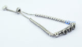 Contemporary Modern OOO Bracelet with Moving Circles Sterling Silver CZ