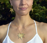 Real Leaf PENDANT with Chain Japanese Maple in Rose Gold Genuine Leaf Necklace