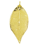 Real Leaf PENDANT with Chain ROSE Genuine LEAF in 24K Yellow Gold Necklace