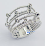 Contemporary Modern Spiral Fashion Ring CONSTANCE Sterling Silver Bezel Set CZ
