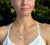 Real Leaf PENDANT Japanese Maple in 24K Yellow Gold Genuine Leaf