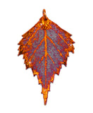 Real Leaf PENDANT BIRCH Dipped in Iridescent Copper Genuine Leaf