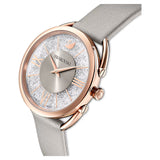 Swarovski Crystalline Glam Watch Leather strap, Gray, Rose gold-tone -5452455