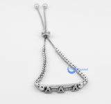 Contemporary Modern Bracelet with Moving Triangles Sterling Silver CZ