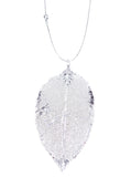 Real Leaf PENDANT with Chain ROSE Genuine LEAF in Sterling Silver Necklace