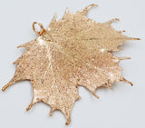 Real Leaf PENDANT with Chain Sugar Maple in Rose Gold Genuine Leaf Necklace