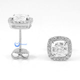 1.05ct Princess Cut Earrings Studs KIM Signity CZ Sterling Silver