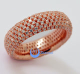 Wedding ETERNITY RING 7mm Band Pave Set Signity CZ Rose Gold over Sterling Silver
