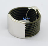 Contemporary Spiral O Circle Black Fashion Ring YOLANDA Sterling Silver CZ