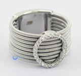 Contemporary Spiral O Circle Silver Fashion Ring YOLANDA Sterling Silver CZ