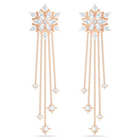 Swarovski Crystal Magic Pierced Earrings, White, Rose-Gold Tone Plated -5566674