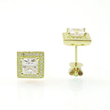 1.05ct Princess Cut Earrings Square Studs AMY Signity CZ Sterling Silver