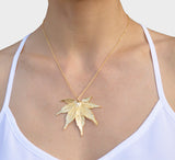 Real Leaf PENDANT Japanese Maple in 24K Yellow Gold Genuine Leaf