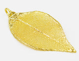 Real Leaf PENDANT ROSE Genuine LEAF Dipped in 24K Yellow Gold