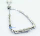 Contemporary Modern Silver Bracelet with Moving Cross Sterling Silver CZ