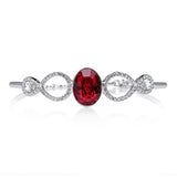 Swarovski Siam Red & Clear Crystal MILES BANGLE Bracelet Medium #5039225