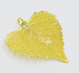 Real Leaf PENDANT with Chain COTTONWOOD Dipped in 24K Yellow Gold Necklace