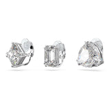 Swarovski Millenia Clip Earring Set (3), Asymmetrical design, White, Rhodium plated -5602413