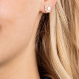 Swarovski Idyllia stud earrings Mixed cuts, Sun, White, Rose gold-tone plated -5459597