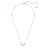 Swarovski Lilia necklace Butterfly, White, Rose gold-tone plated -5636422