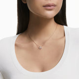 Swarovski Una necklace Clover, White, Rose gold-tone plated -5642928