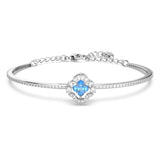 Swarovski Una bangle Clover, Blue, Rhodium plated -5642922