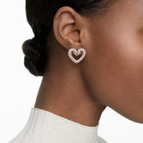 Swarovski Una Stud Earrings, Heart, Small, White, Rose-Gold Tone Plated -5628659