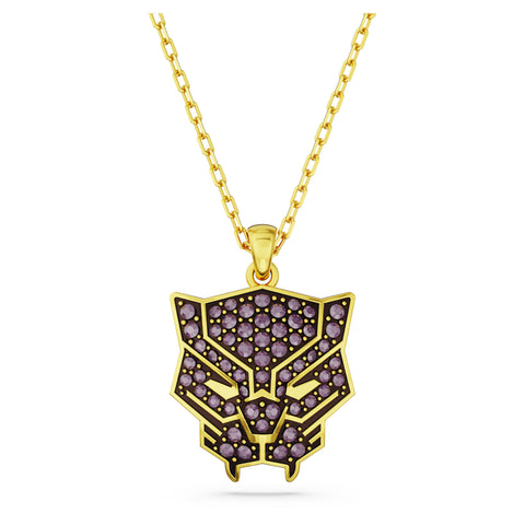 Swarovski Marvel Black Panther pendant Black Panther, Purple, Gold-tone plated -5650574