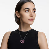 Swarovski Una Pendant, Heart, Medium, Pink, Rhodium Plated -5631931
