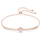 Swarovski One bracelet Heart, Pink, Rose gold-tone plated -5646745
