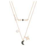 Swarovski Symbolica necklace Set (2), Moon and star, Black, Rose gold-tone plated -5273290