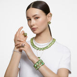 Swarovski Millenia stud earrings Octagon cut, Green, Gold-tone plated -5638489