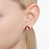 Swarovski Idyllia drop earrings Asymmetrical, Ladybug, Red, Gold-tone -5666131