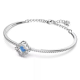 Swarovski Una bangle Clover, Blue, Rhodium plated -5642922