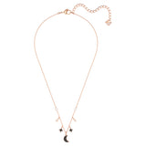 Swarovski Symbolica necklace Moon and star, Black, Rose gold-tone plated -5429737