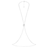 Swarovski x SKIMS body chain Octagon cut, Box chain, X-shape, White, Stainless Steel -5678065