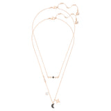 Swarovski Symbolica necklace Set (2), Moon and star, Black, Rose gold-tone plated -5273290